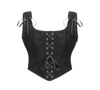 KBOPLEMQ Shapewear Mujer Retro Fishbone Tribunal Corsé Underwear con Encaje Up Renaissance Vestido de Bola Accesorios Clásico Flores Tank Bustier Medieval Bustier Corset Tirantes Body Shaper, O