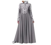 KBOPLEMQ Vestido de oración musulmán de una pieza para mujer, Niqab Burka, vestido largo de Hijab Abaya, vestido de manga larga, vestido de oración para mujer, P gris., XXL