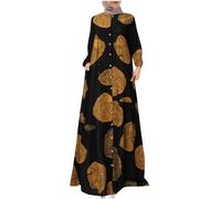 KBOPLEMQ Vestido musulmán de Ramadán de una pieza Abaya Dubai Cubierta completa Islam Robe African Turkey Kaftan Vestidos de oración con botones sueltos blusa larga vestidos vestidos, O Gold, XXL