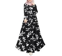 KBOPLEMQ Vestidos musulmanes de mujer bata de manga larga color sólido oración abaya vestido islámico elegante vestidos de oración para mujeres Oriente Medio Dubai Turquía árabe musulmán caftán, O