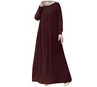 KBOPLEMQ Vestidos musulmanes para mujer ropa de oración elegante manga larga Abaya Turquía Islam Dubai vestido Moroc árabe paquistaní túnica marroquí caftaní vestido tradicional de Kabyl, O rojo., XXL
