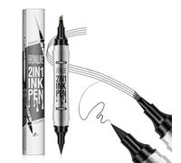 KBRPEY 2 en 1 Rotulador Cejas Líquido Punta Bifurcada Microblading Natural Impermeable Larga Duración Maquillaje Profesional