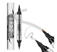 KBRPEY 2 en 1 Rotulador Cejas Líquido Punta Bifurcada Microblading Natural Impermeable Larga Duración Maquillaje Profesional