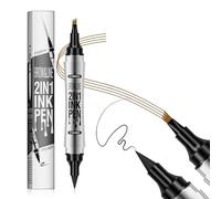 KBRPEY 2 en 1 Rotulador Cejas Líquido Punta Bifurcada Microblading Natural Impermeable Larga Duración Maquillaje Profesional