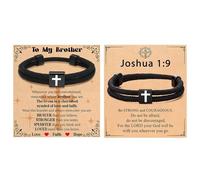 KBRPEY 2 Piezas Pulsera Cruz Hombre Pulsera Comunión Niños Pulseras Cordón Trenzado Pulseras Cristianas Religioso Joyas Hombre Accesorios Bíblicos