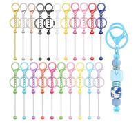 KBRPEY 21 Piezas Llavero Kit Hacer Tú Mismo Barra Llaveros de Metal Manualidades Juego para Fabricación de Joyas Colgantes Dijes(Set A)