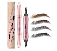 KBRPEY 2en1 Lápiz Cejas Doble Punta Profesional Forma Garra Cuádruple Acabado Natural Resistente Agua Maquillaje Diario