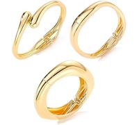 KBRPEY 3 Piezas Brazalete Dorado Mujer Irregular Juego de Accesorios de Mano de Lujo Hipoalergénico No Se Decolora Moda y Versátil Regalo para Boda Fiesta Cumpleaños y Uso Diario (Oro)