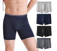 KBRPEY 4 Piezas Calzoncillos Hombre Bóxer de Algodón Premium Ropa Interior Cómoda Elástico Bóxers Deportivos Ajustados Transpirables Boxers