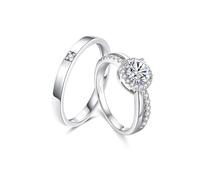 KBRPEY Anillo de Pareja Ajustable Alianzas Boda Hombre Mujer Anillos Compromiso Regalos para Parejas de Aniversario Joyería