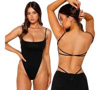 KBRPEY Body sin Mangas Mujer Sexy Tirantes Bodysuit Elegante Moldeador Reductor Camiseta Top Faja Moldeadora Reductora Vientre Plano Fit Monos Ropa Verano