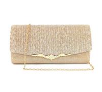 KBRPEY Bolso Clutch Mujer Fiesta Elegante con Cadena Dorada Bolsos de Mano para Boda Evento Noche Clutches Brillante Texturizado para Ceremonias