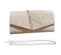 KBRPEY Bolso de Clutch para Mujer Satín con Cristal Bolsa de Hombro Monedero Nupcial Bolso de Mano con Cadena Desmontable Clutch Prom Fiesta Boda Exterior Cumpleaños Novia Banquete