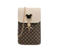 KBRPEY Bolso Movil Mujer Bandolera Pequeño Bolsa para Telefono Crossbody Mini Bolsito Cadena Dorada con Charm Decorativo Bolsos Pequeños para Moviles