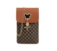 KBRPEY Bolso Movil Mujer Bandolera Pequeño Bolsa para Telefono Crossbody Mini Bolsito Cadena Dorada con Charm Decorativo Bolsos Pequeños para Moviles