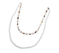 KBRPEY Cadena De Cuerpo De Perlas Con Estrellas Doradas Para Hombre Cadena De Plata Elegante Para Bodas Y Fiestas