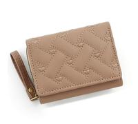 KBRPEY Cartera Compacta Trenzada Elegante Monedero Pequeño Mujer Billetera Piel Sintética Cremallera Dorada Correa Mano
