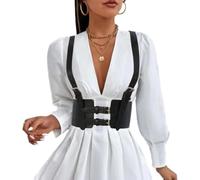KBRPEY Cinturón Corsé Arnés Ajustable Tirantes Hebillas Metálicas Decorativo Estilo Gótico Elegante Accesorio Mujer