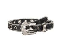 KBRPEY Cinturón Elegante Decorativo Brillante Hebilla Cristales Lentejuelas Borde Perlas Metálicas Ajustable Mujer Talla S
