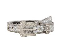KBRPEY Cinturón Elegante Decorativo Brillante Hebilla Cristales Lentejuelas Borde Perlas Metálicas Ajustable Mujer Talla S