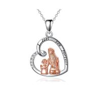 KBRPEY Colgante Corazón Madre Hija Bicolor Plata Rosa Grabado Mensaje Amor Eterno Collar Cadena Mujer