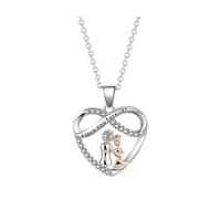 KBRPEY Collar de Madre e Hija Plata de Ley 925 Colgante de Corazón Cadena Regalos de Joyería para Hija