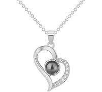 KBRPEY Collar En Forma De Corazón Con Proyección De 'Te Amo' En 100 Idiomas Colgante De Amor Romántico Para Mujer Joyería De Moda Para San Valentín Collar De Amor Eterno Para Mujer
