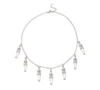 KBRPEY Collar Gótico Esqueletos Colgantes Cadena Metálica Estilo Punk Joyería Alternativa Accesorio Decorativo