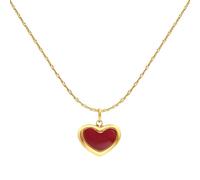 KBRPEY Collares Mujer Amor Colgante de Corazón Oro Rosa Acero Al Titanio Chapado En 18 Quilates Hipoalergénico Delicado y Elegante