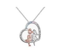 KBRPEY Hermanas Collar Always My Sister Forever My Friend 925 Sterling Silver Hermana Colgante Cadena Joyería para Mujer Niñas joyería de la amistad Regalo para Hermana Amigos
