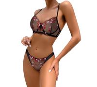 KBRPEY Lingerie Sexy Mujer Eróticos Conjunto Transparente Tirantes Corazones Lenceria Hot Ropa Interior Picardias Body Camisones Sexys