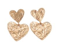 Kbrpey Pendientes De Corazón En Oro Texturizado Para Mujer Pendientes Largos De Moda Joyería Elegante Para Ocasiones Especiales Accesorios De Moda Para Mujer