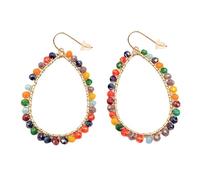 KBRPEY Pendientes Lágrima Cristales Brillantes Adornados Aro Dorado Elegantes Joyería Mujer Accesorios Llamativos