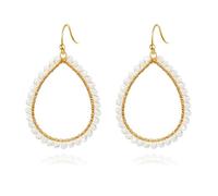 KBRPEY Pendientes Lágrima Cristales Brillantes Adornados Aro Dorado Elegantes Joyería Mujer Accesorios Llamativos