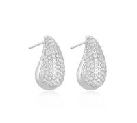 KBRPEY Pendientes Lágrima Elegantes Cristales Brillantes Chapados Oro Joyería Mujer Aretes Pequeños Lujo Diario Ceremonia