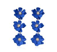 KBRPEY Pendientes Largos Flores Colgantes Cascada Triple Pétalos Brillantes Joyería Femenina Elegante Primavera Verano