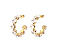 KBRPEY Pendientes Mujer Pendientes de Plata de Ley 925 Aro Circonita Microseting para Señora Mujer Chica Joven Par de Criollas Pequeñas con Circonitas de Brillantes Colores (Blanco)