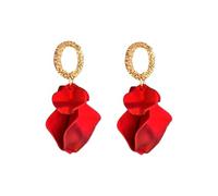 KBRPEY Pendientes Mujer Pétalo Colgantes Pendientes Acrílico Pendientes Vintage Florales Exagerada Flor Plata Pendientes Joyería para Mujeres Niñas Borla Fiesta