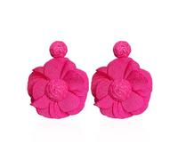 KBRPEY Pendientes Mujer Plata 925 Pendientes Florales de Tela Hipoalergénicos Elegante Gota Statement Florales Pendientes Dorados Regalos Joyas Joyeria Fiesta para las Niñas