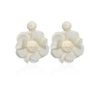 KBRPEY Pendientes Mujer Plata 925 Pendientes Florales de Tela Hipoalergénicos Elegante Gota Statement Florales Pendientes Dorados Regalos Joyas Joyeria Fiesta para las Niñas
