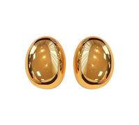 KBRPEY Pendientes Ovalados Elegantes Brillantes Chapados Oro Estilo Minimalista Accesorios Mujer Joyería Diaria