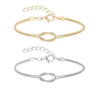 KBRPEY Pulsera de Acero Inoxidable Mujer con Diseño Elegante y Minimalista Brazalete Dorado y Plateado para Parejas Joyería Moderna para Toda Ocasión