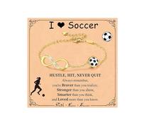 KBRPEY Pulsera Deportivas Dorada Mujer Ajustable Diseño Infinito Hapado en Oro de 14K Pulsera Balón de Baloncesto Tenis Fútbol con Circonitas Joyería Moderna para Amantes del Deporte (A)