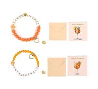 KBRPEY Pulsera Mujer Verano Personalizada con Cuentas de Letras y Colgante de Corazón Set de Pulseras de Moda para Mujeres y Amigas