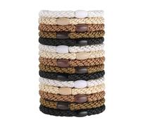 KBRPEY Set de 15 Gomas Pelo Niña y Mujeres Coleteros Multicolores Elásticos Suaves para Cabello Grueso o Rizado Accesorios de Moda Usables También Como Pulsera (Estilo 2)