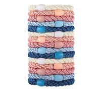 KBRPEY Set de 15 Gomas Pelo Niña y Mujeres Coleteros Multicolores Elásticos Suaves para Cabello Grueso o Rizado Accesorios de Moda Usables También Como Pulsera (Estilo 4)