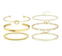 KBRPEY Set de Pulseras Mujer en Capas Pulsera de Moda con Cadenas Pulseras Apilables Joyería Versátil para el Día a Día Vacaciones y Fiestas
