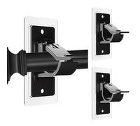 KBRPEY Soporte de Barra de Cortina Autoadhesivo Pack de 2 Soportes Autoadhesivos para Barra de Cortina Sin Taladrar para Hogar Sala de Estar Baño Dormitorio (Negro)