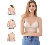 KBRPEY Sujetadores Mujer sin Aros Push up Triangular Encaje Sujetador sin Costuras Tirantes Ajustables Bralette Efecto Lifting Cómodo Soporte Pecho