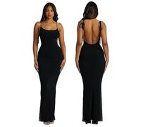 KBRPEY Vestido sin Espalda Mujer Tirantes Ajustados Elegante Largo Vestidos Verano Fiesta Coctel Bodycon Espalda Abierta Vestido Maxi Ajustado Ceremonia Noche